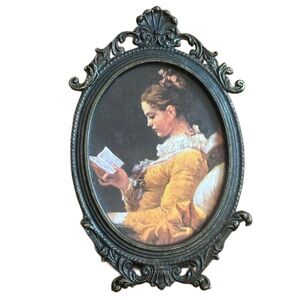 Vintage Italian Brass Mini Frame Made in Italy Ornate 3x5